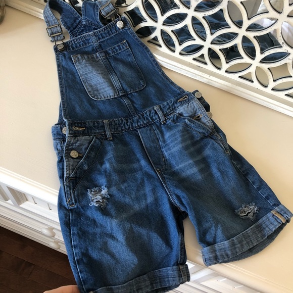 Gap jean shorts overalls - Picture 1 of 3